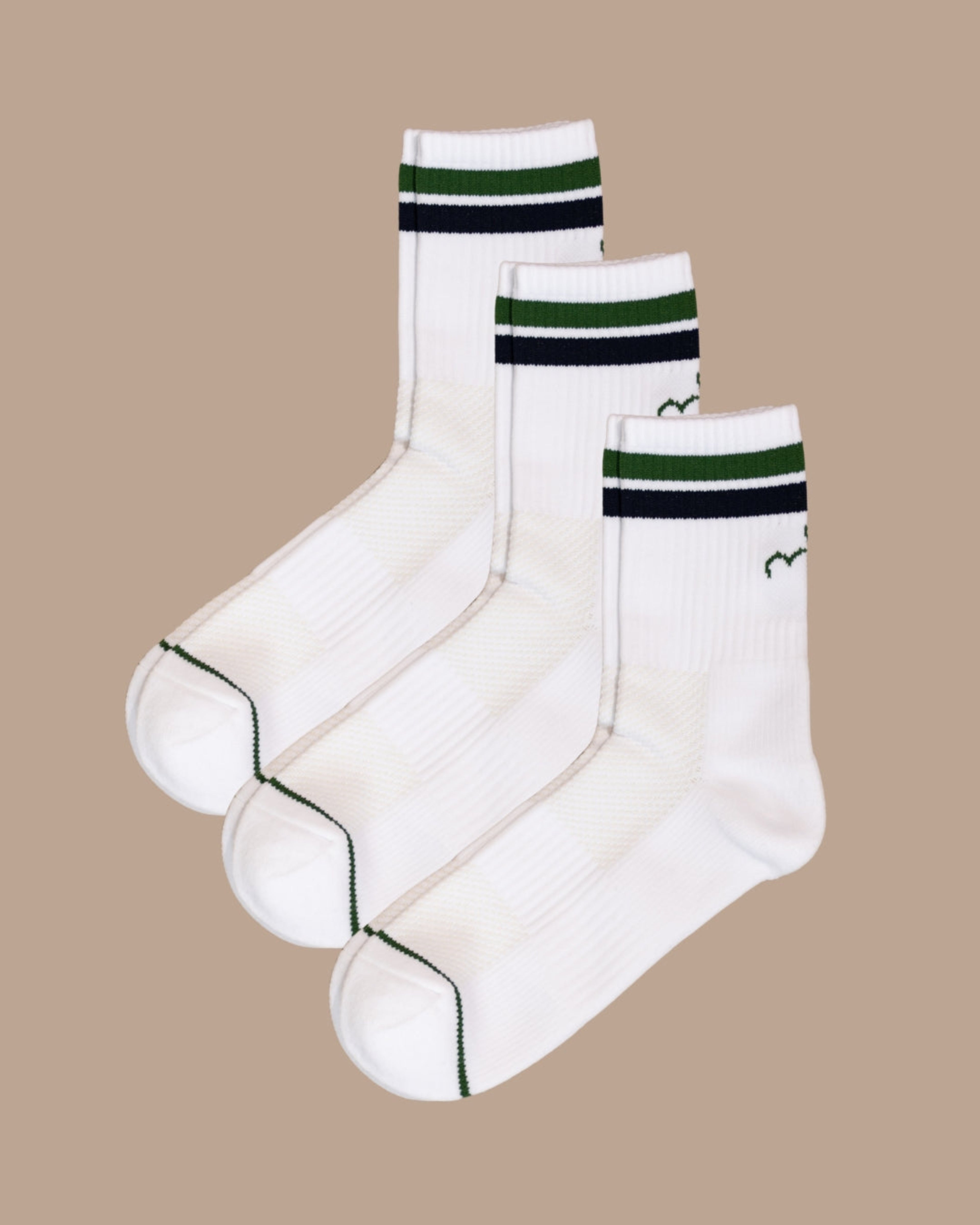 Performance Running Socks in Green [3 Pairs]